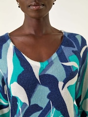 Roman Abstract V-Neck Knit Jumper - Imagem 5 de 5