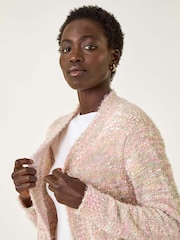 Roman Pink Speckled Popcorn Knit Cardigan - Image 1 of 5