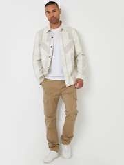 Threadbare Cream Brushed Check Shacket - Image 3 of 4