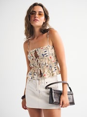 Abercrombie & Fitch Ruched Tie Front Cami Top - Imagem 1 de 7
