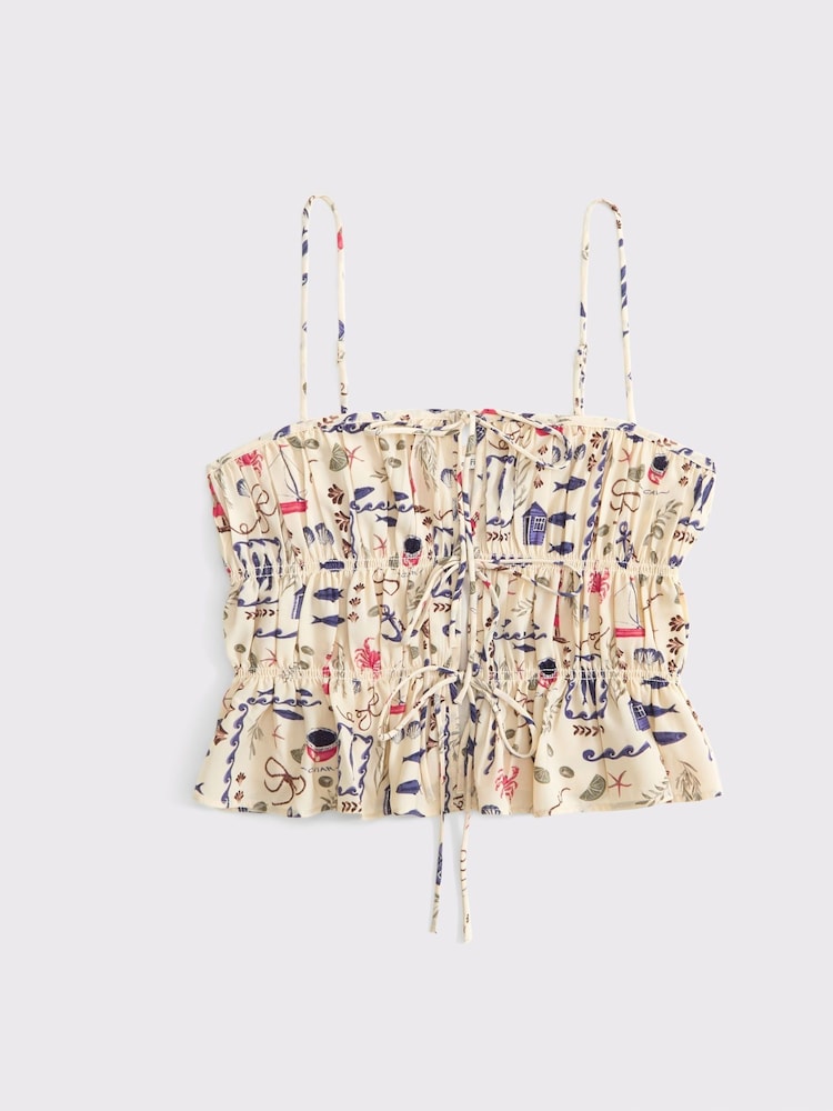 Abercrombie & Fitch Ruched Tie Front Cami Top - Imagem 7 de 7