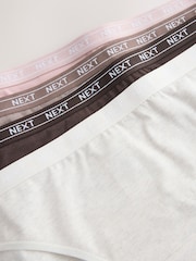 Neutral Marls High Leg Cotton Logo Knickers 4 Pack - Image 10 of 11