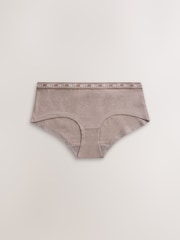 Neutral Marls Short Cotton Logo Knickers 4 Pack - Image 3 of 7