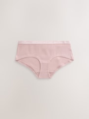 Neutral Marls Short Cotton Logo Knickers 4 Pack - Image 4 of 7