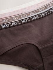 Neutral Marls Short Cotton Logo Knickers 4 Pack - Image 6 of 7