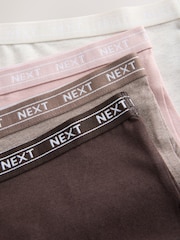 Neutral Marls Short Cotton Logo Knickers 4 Pack - Image 7 of 7