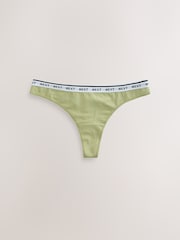 Pastels Thong Cotton Logo Knickers 7 Pack - Image 4 of 10