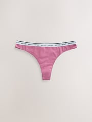 Pastels Thong Cotton Logo Knickers 7 Pack - Image 6 of 10