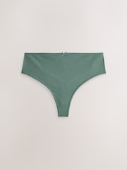 Green/Blue High Waisted Thong Cotton Rich Knickers 7 Pack - Image 12 of 14