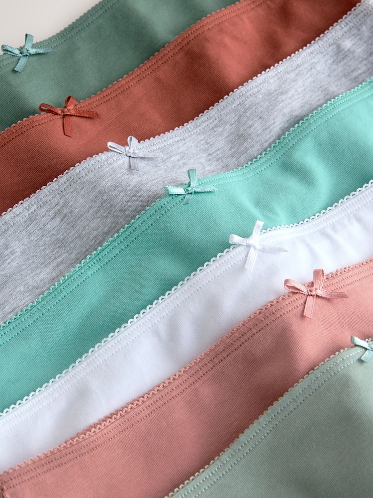 Green/Blue High Waisted Thong Cotton Rich Knickers 7 Pack - Image 14 of 14 Green/Blue High Waisted Thong Cotton Rich Knickers 7 Pack - Image 14 of 14