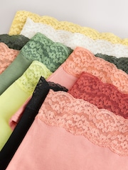 Peach Pink Midi Cotton and Lace Knickers 10 Pack - Image 16 of 17