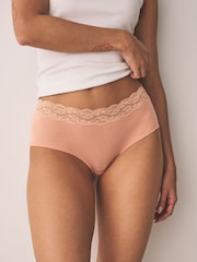 Peach Pink Midi Cotton and Lace Knickers 10 Pack - Image 3 of 17