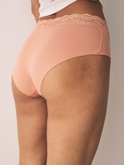 Peach Pink Midi Cotton and Lace Knickers 10 Pack - Image 4 of 17