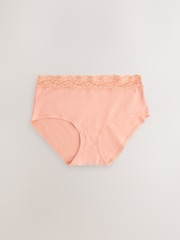 Peach Pink Midi Cotton and Lace Knickers 10 Pack - Image 6 of 17