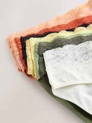 وردي مشمشي - مجموعة سراويل داخلية من القطن والدانتيل من 10 قطع - صورة 15 من 16