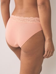 وردي مشمشي - مجموعة سراويل داخلية من القطن والدانتيل من 10 قطع - صورة 3 من 16