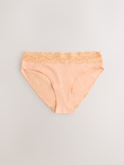 وردي مشمشي - مجموعة سراويل داخلية من القطن والدانتيل من 10 قطع - صورة 5 من 16