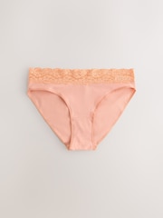 وردي مشمشي - مجموعة سراويل داخلية من القطن والدانتيل من 10 قطع - صورة 7 من 16