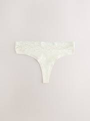 Green/Pink/Yellow Thong Cotton and Lace Knickers 10 Pack - Image 14 of 16