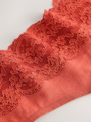 Green/Pink/Yellow Thong Cotton and Lace Knickers 10 Pack - Image 15 of 16