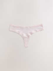 Floral Thong Cotton and Lace Knickers 4 Pack - Image 3 of 7