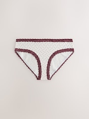 أسود مورّد/توتي - حزمة سراويل داخلية من 7 قطع مصنوعة من القطن والدانتيل - صورة 3 من 10