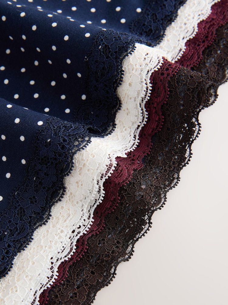 Black Floral/Berry Full Brief Cotton and Lace Knickers 7 Pack - Image 10 of 10 Black Floral/Berry Full Brief Cotton and Lace Knickers 7 Pack - Image 10 of 10