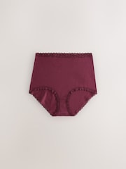 Black Floral/Berry Full Brief Cotton and Lace Knickers 7 Pack - Image 3 of 10