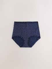 Black Floral/Berry Full Brief Cotton and Lace Knickers 7 Pack - Image 5 of 10