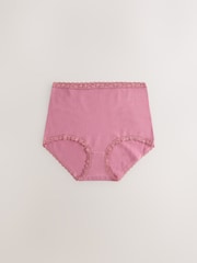 Black Floral/Berry Full Brief Cotton and Lace Knickers 7 Pack - Image 6 of 10