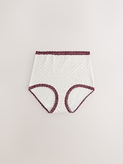 Black Floral/Berry Full Brief Cotton and Lace Knickers 7 Pack - Image 8 of 10