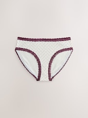 Black Floral/Berry High Leg Cotton and Lace Knickers 7 Pack - Image 3 of 10