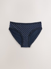 Black Floral/Berry High Leg Cotton and Lace Knickers 7 Pack - Image 4 of 10