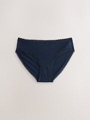 Black Floral/Berry High Leg Cotton and Lace Knickers 7 Pack - Image 5 of 10