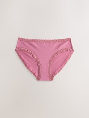 Black Floral/Berry High Leg Cotton and Lace Knickers 7 Pack - Image 7 of 10