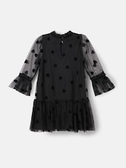 Angel & Rocket Black Neve Flock Heart Mesh Dress - Image 7 of 8