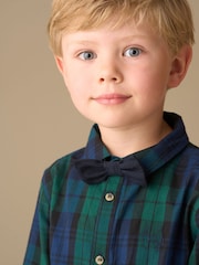 Angel & Rocket Blue Camden Brushed Shirt With Bow Tie - Image 4 of 5