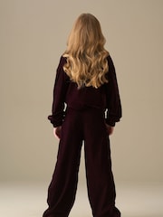 Angel & Rocket Red Chloe Velvet Wide Leg Trousers - Image 4 of 7