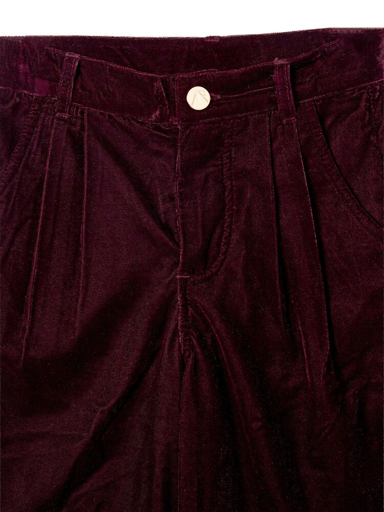 Angel & Rocket Red Chloe Velvet Wide Leg Trousers - Image 7 of 7