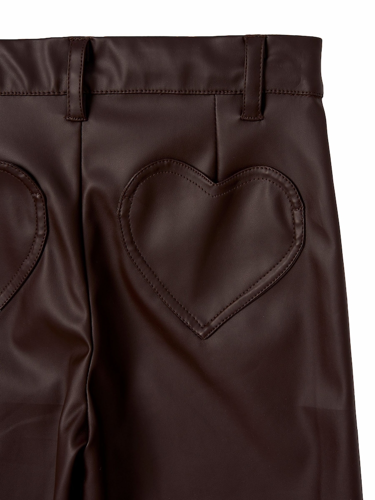 Angel & Rocket Brown Alana Faux Leather Trousers - Image 7 of 7