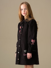 Angel & Rocket Black Connie Embroidered Cord Shirt Dress - Image 4 of 7