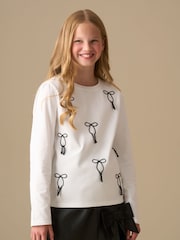 Angel & Rocket Imogen Embroidered Bow Long Sleeve Top - Imagen 2 de 8