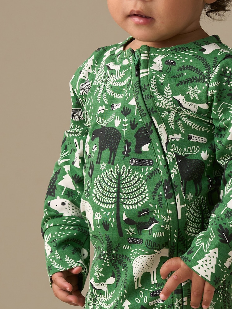 Angel & Rocket Green Andreas Scandi Print Babygrow - Image 2 of 7 Angel & Rocket Green Andreas Scandi Print Babygrow - Image 2 of 7