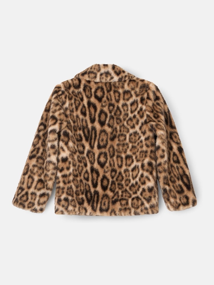Angel & Rocket Brown Corine Leopard Print Fur Bow Coat - Image 10 of 10 Angel & Rocket Brown Corine Leopard Print Fur Bow Coat - Image 10 of 10