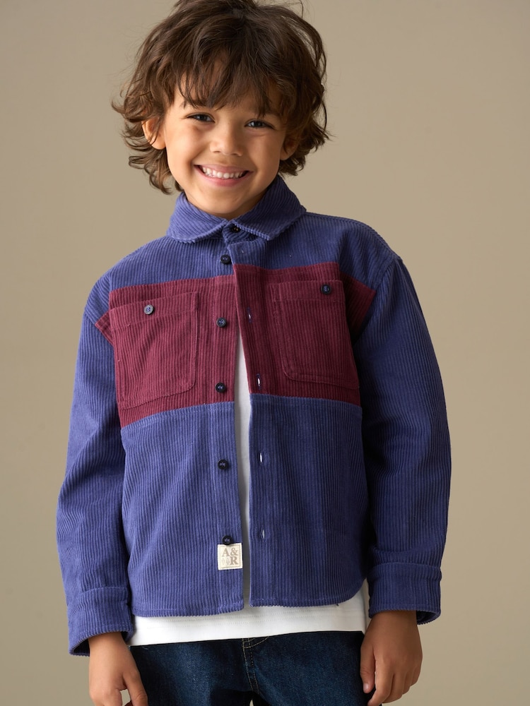 Angel & Rocket Blue Andres Panel Cord Overshirt - Image 2 of 8