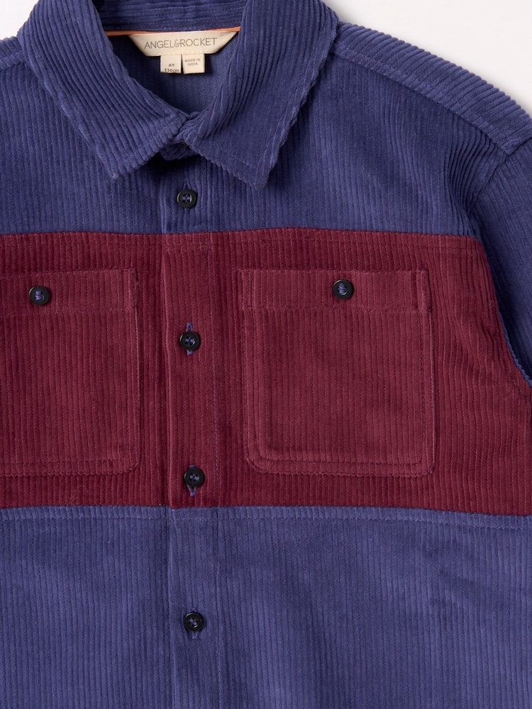Angel & Rocket Blue Andres Panel Cord Overshirt - Image 8 of 8