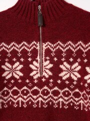 Angel & Rocket Red Oakley Fairisle Zip Neck Jumper - Image 7 of 8