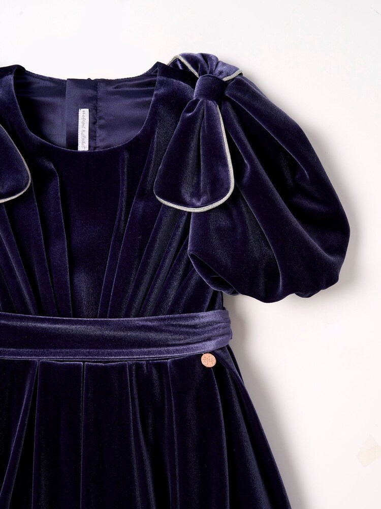 Angel & Rocket Blue Bella Velvet Dress - Image 8 of 8