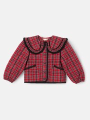 Angel & Rocket Red Paloma Red Check Collar Jacket - Image 4 of 6