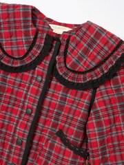 Angel & Rocket Red Paloma Red Check Collar Jacket - Image 6 of 6